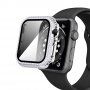 Pouzdro posázené kamínky s tvrzeným sklem pro Apple Watch 40mm - stříbrné