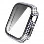 Pouzdro posázené kamínky s tvrzeným sklem pro Apple Watch 45mm - černé