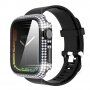 Pouzdro posázené kamínky s tvrzeným sklem pro Apple Watch 45mm - černé