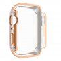 Pouzdro posázené kamínky s tvrzeným sklem pro Apple Watch 45mm - růžovozlaté