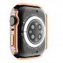 Pouzdro posázené kamínky s tvrzeným sklem pro Apple Watch 45mm - růžovozlaté