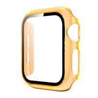 Transparentní pouzdro s tvrzeným sklem pro Apple Watch 44mm - oranžové