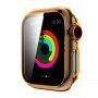 Transparentní pouzdro s tvrzeným sklem pro Apple Watch 44mm - oranžové