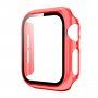 Transparentní pouzdro s tvrzeným sklem pro Apple Watch 44mm - červené