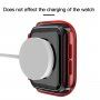 Transparentní pouzdro s tvrzeným sklem pro Apple Watch 44mm - červené