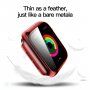 Transparentní pouzdro s tvrzeným sklem pro Apple Watch 44mm - červené