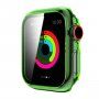 Transparentní pouzdro s tvrzeným sklem pro Apple Watch 44mm - neonově zelené