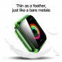 Transparentní pouzdro s tvrzeným sklem pro Apple Watch 44mm - neonově zelené
