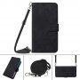 Flipové pouzdro s popruhem ve stylu crossbody pro iPhone 13 Pro Max - černé