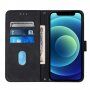 Flipové pouzdro s popruhem ve stylu crossbody pro iPhone 12 - černé