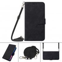 Flipové pouzdro s popruhem ve stylu crossbody pro iPhone 7 / 8 / SE (2020/2022) - černé