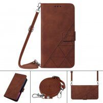 Flipové pouzdro s popruhem ve stylu crossbody pro iPhone 13 Pro - hnědé