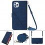 Flipové pouzdro s popruhem ve stylu crossbody pro iPhone 11 Pro - modré