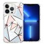 Ochranný kryt mramorová mozaika s držákem pro iPhone 13 Pro Max - růžovomodrý