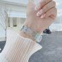 Transparentní řemínek s flitry pro Apple Watch 42mm / 41mm / 40mm / 38mm - zelený