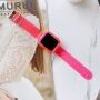 Pouzdro s transparentním řemínkem pro Apple Watch 45mm / 44mm / 42mm - neonově růžové