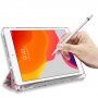 Pouzdro se třpytivou zadní stranou a prostorem na Apple Pencil pro iPad 10,2" (2019-2021) - růžovofialový mramor