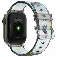 Transparentní měňavý řemínek pro Apple Watch 42mm / 41mm / 40mm / 38mm - šedý