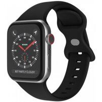 Silikonový řemínek s motýlkovou přezkou pro Apple Watch 42mm / 41mm / 40mm / 38mm - černý
