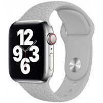 Silikonový řemínek s leopardím vzorem pro Apple Watch 42mm / 41mm / 40mm / 38mm - šedý