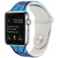 Silikonový řemínek s batikovaným vzorem pro Apple Watch 42mm / 41mm / 40mm / 38mm - modrofialový