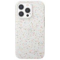 Mutural silikonový kryt s barevnými tečkami pro iPhone 13 Pro Max - bílý