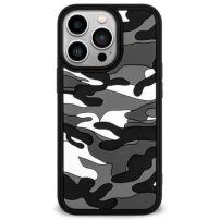 Ochranný kryt se vzorem maskování pro iPhone 13 Pro - šedý