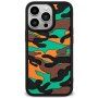 Ochranný kryt se vzorem maskování pro iPhone 13 Pro - oranžový