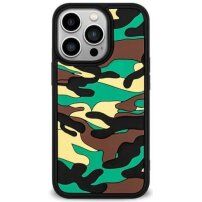 Ochranný kryt se vzorem maskování pro iPhone 13 Pro Max - zelený