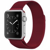 Kovový řemínek milánský tah pro Apple Watch Ultra 49mm / 46mm / 45mm / 44mm / 42mm - vínový