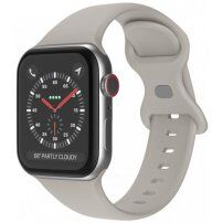 Silikonový řemínek s motýlkovou přezkou pro Apple Watch 42mm / 41mm / 40mm / 38mm - kamenně šedý