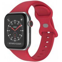 Silikonový řemínek s motýlkovou přezkou pro Apple Watch 42mm / 41mm / 40mm / 38mm - karmínový