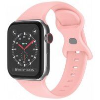 Silikonový řemínek s motýlkovou přezkou pro Apple Watch 42mm / 41mm / 40mm / 38mm - světle růžový