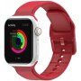 Jednobarevný silikonový řemínek pro Apple Watch 42mm / 41mm / 40mm / 38mm - červený