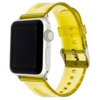 Transparentní silikonový řemínek pro Apple Watch 42mm / 41mm / 40mm / 38mm - žlutý