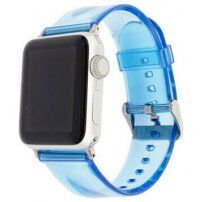 Transparentní silikonový řemínek pro Apple Watch 42mm / 41mm / 40mm / 38mm - modrý