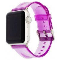 Transparentní silikonový řemínek pro Apple Watch 42mm / 41mm / 40mm / 38mm - fialový