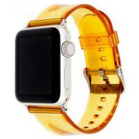 Transparentní silikonový řemínek pro Apple Watch 42mm / 41mm / 40mm / 38mm - oranžový