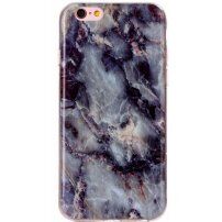 Ochranný plastový kryt pro Apple iPhone 6 / 6S - modročerný mramor