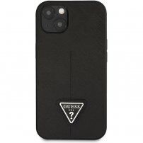 Guess Saffiano Triangle kryt pro iPhone 13 - černý