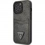 Guess 4G Saffiano Double Card kryt s kapsou na karty pro iPhone 13 Pro Max - šedý