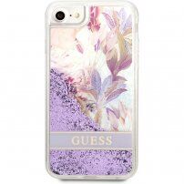 Guess Liquid Glitter Flower kryt pro iPhone 7 / 8 / SE (2020/2022) - fialový