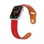 Kožený řemínek s kolíčkovým zapínáním pro Apple Watch 42mm / 41mm / 40mm / 38mm - červený
