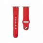 Kožený řemínek s kolíčkovým zapínáním pro Apple Watch 42mm / 41mm / 40mm / 38mm - červený