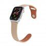 Kožený řemínek s kolíčkovým zapínáním pro Apple Watch 42mm / 41mm / 40mm / 38mm - béžový