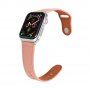Kožený řemínek s kolíčkovým zapínáním pro Apple Watch 42mm / 41mm / 40mm / 38mm - růžový