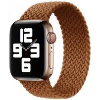 Nylonový řemínek s copánkovým vzorem pro Apple Watch 42mm / 41mm / 40mm / 38mm - M - hnědý