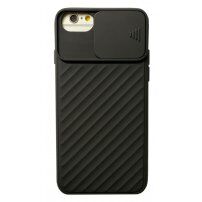 Kryt s posuvnou krytkou čočky fotoaparátu pro iPhone 6 / 6S / 7 / 8 / SE (2020/2022) - černý
