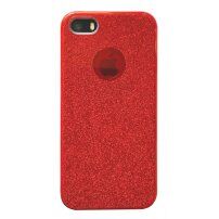 Třpytivý kryt pro iPhone 5 / 5S / SE (2016) - červený