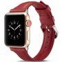 Stylový kožený řemínek pro Apple Watch Ultra 49mm / 46mm / 45mm / 44mm / 42mm - červený